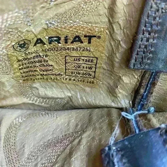 ARIAT Six Stitch Western Boot Men’s size 12 EE / Euro  48Wide Brown Cowboy - Picture 6 of 6